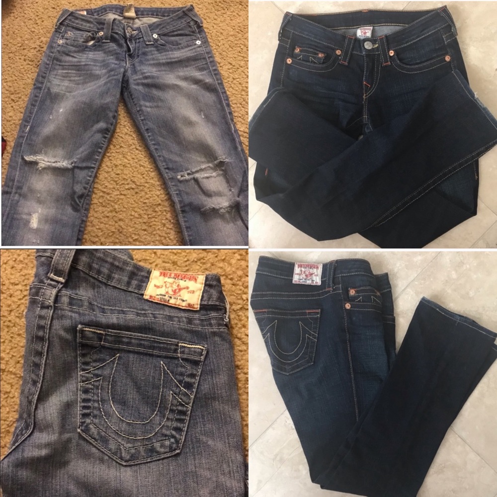 2pairs of TRUE RELIGION JEANS